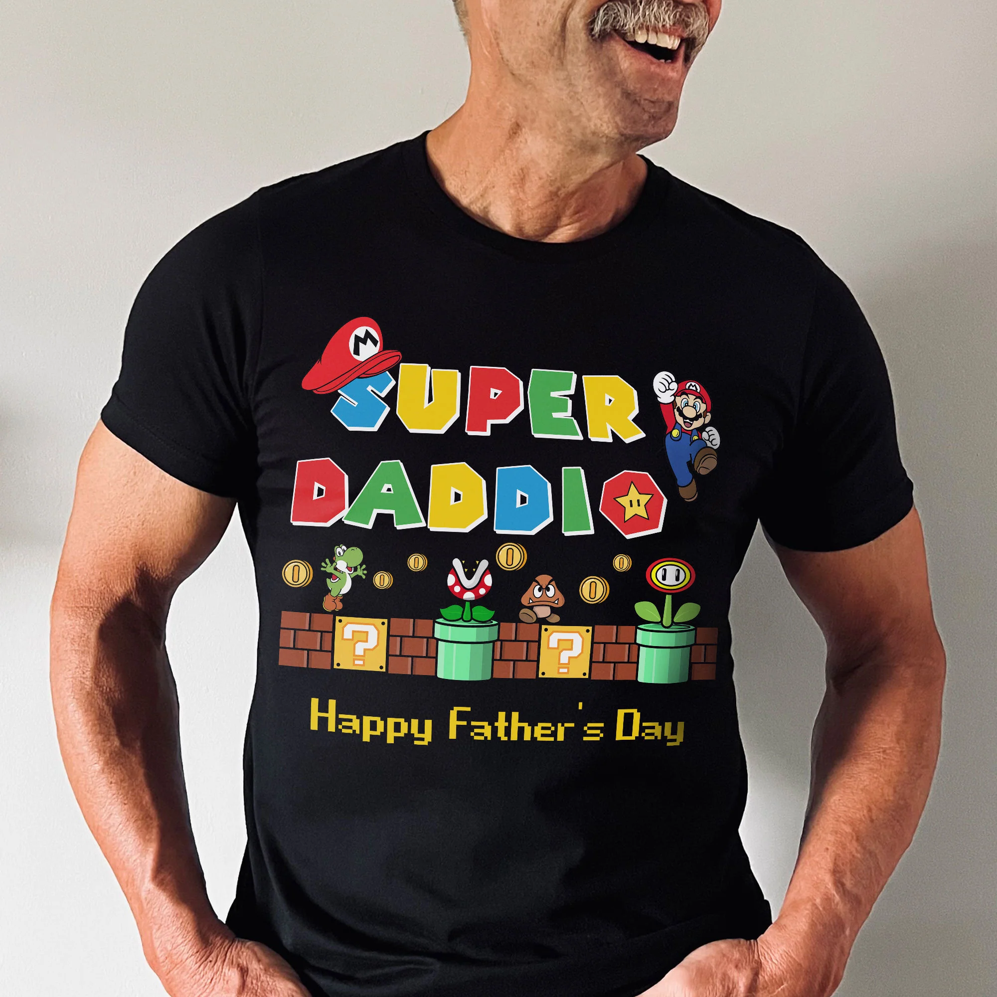 Mrio Super Daddio Happy Mother's Day - Personalized Shirt 2 Side - Gift For Dad - Image 3