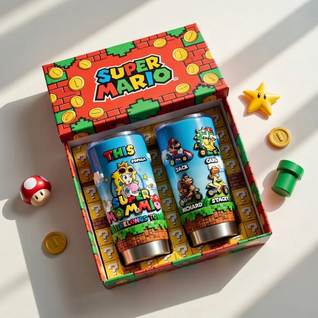 Mrio This Super Mom Belongs To - Personalized Tumbler - Gift For Mom, Gamers, Fan Movies HH01 - Image 3