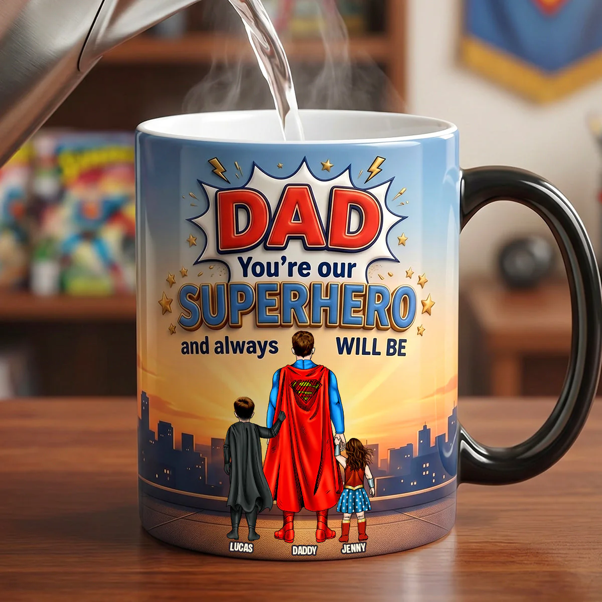 MRVL Best Dad Ever Magic Mug - Personalized Mug - Gift For Dad