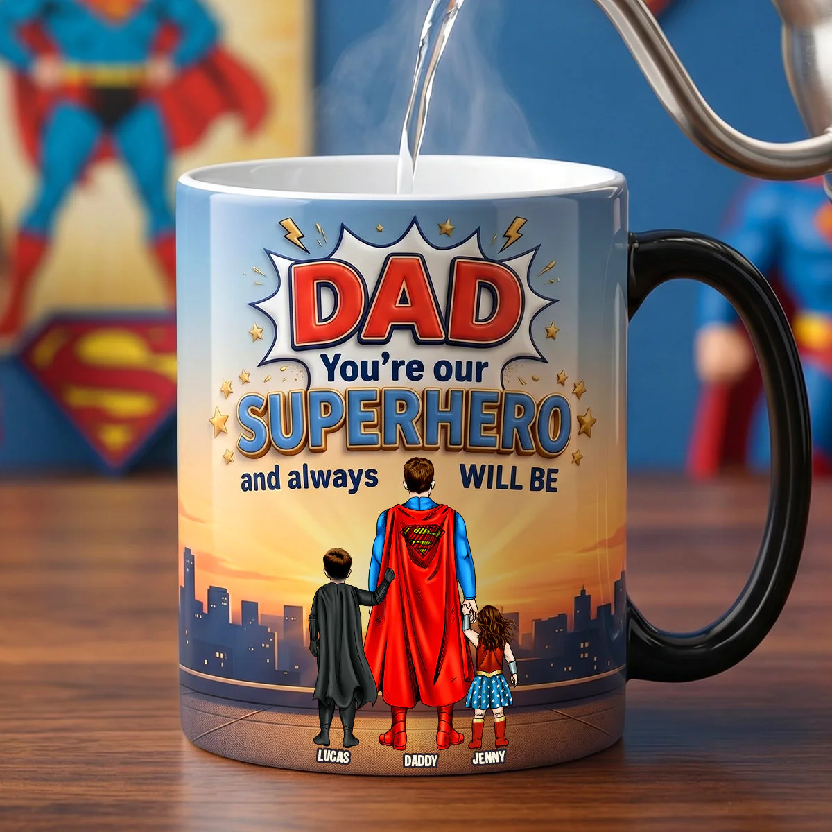 MRVL Best Dad Ever Magic Mug - Personalized Mug - Gift For Dad - Image 2
