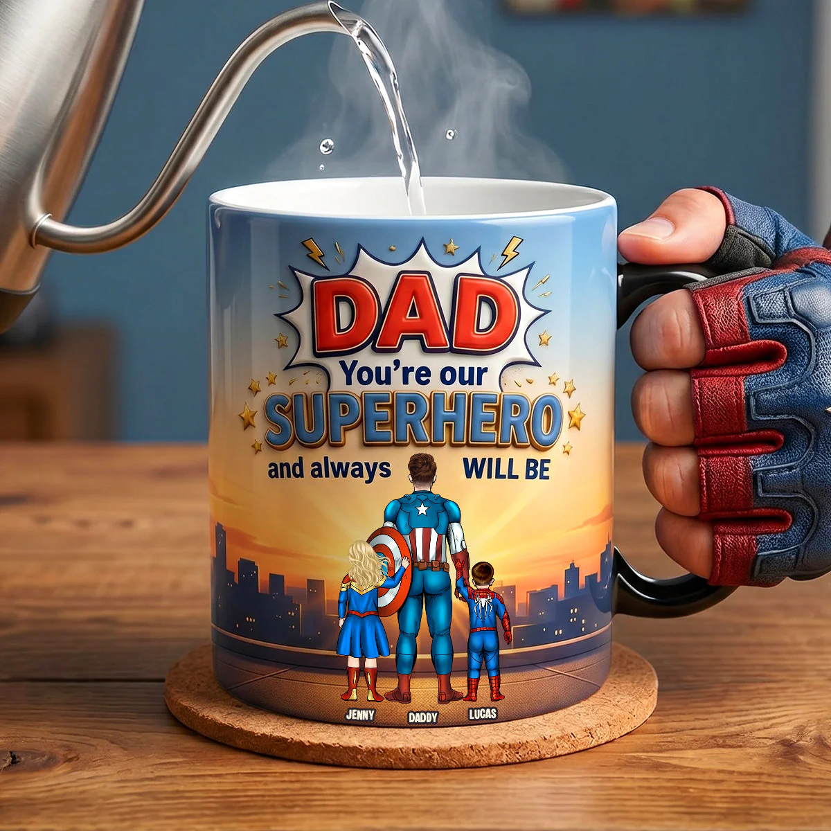 MRVL Best Dad Ever Magic Mug - Personalized Mug - Gift For Dad - Image 3