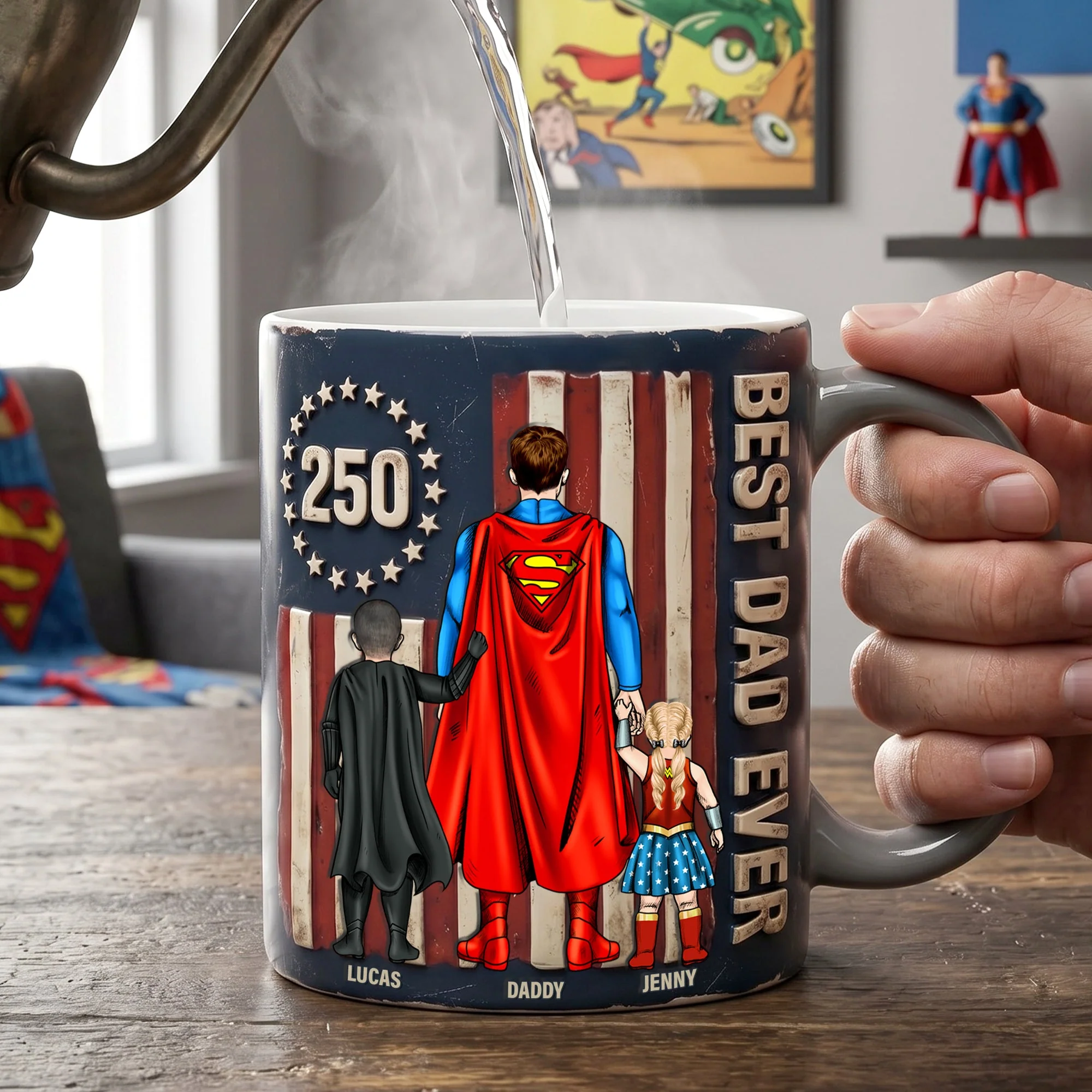 MRVL Best Dad Ever - Personalized Ceramic Mug - Gift For Father's Day - Image 2