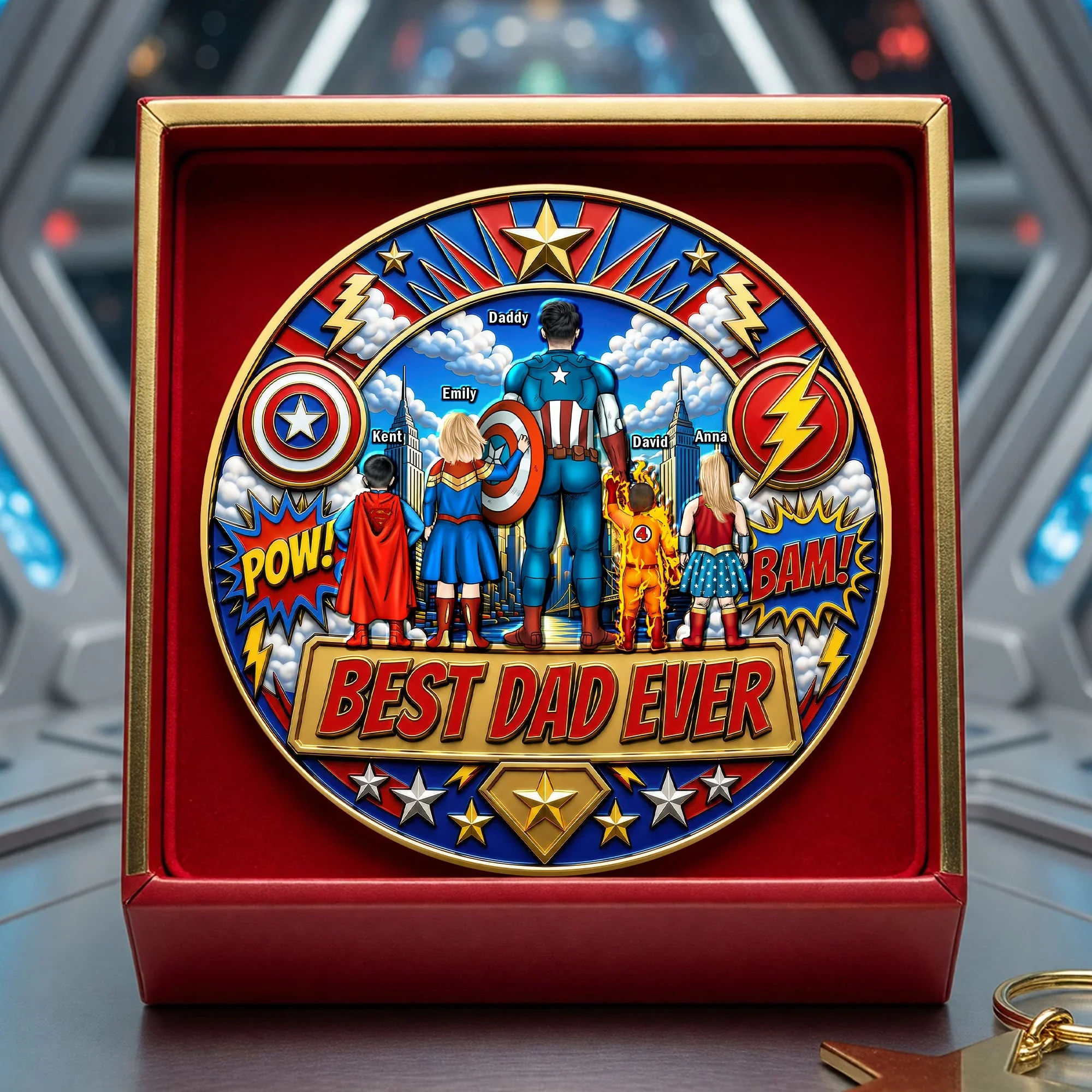 MRVL Best Dad Ever - Personalized Commemorative Coin - Gift For Dad, Father's Day