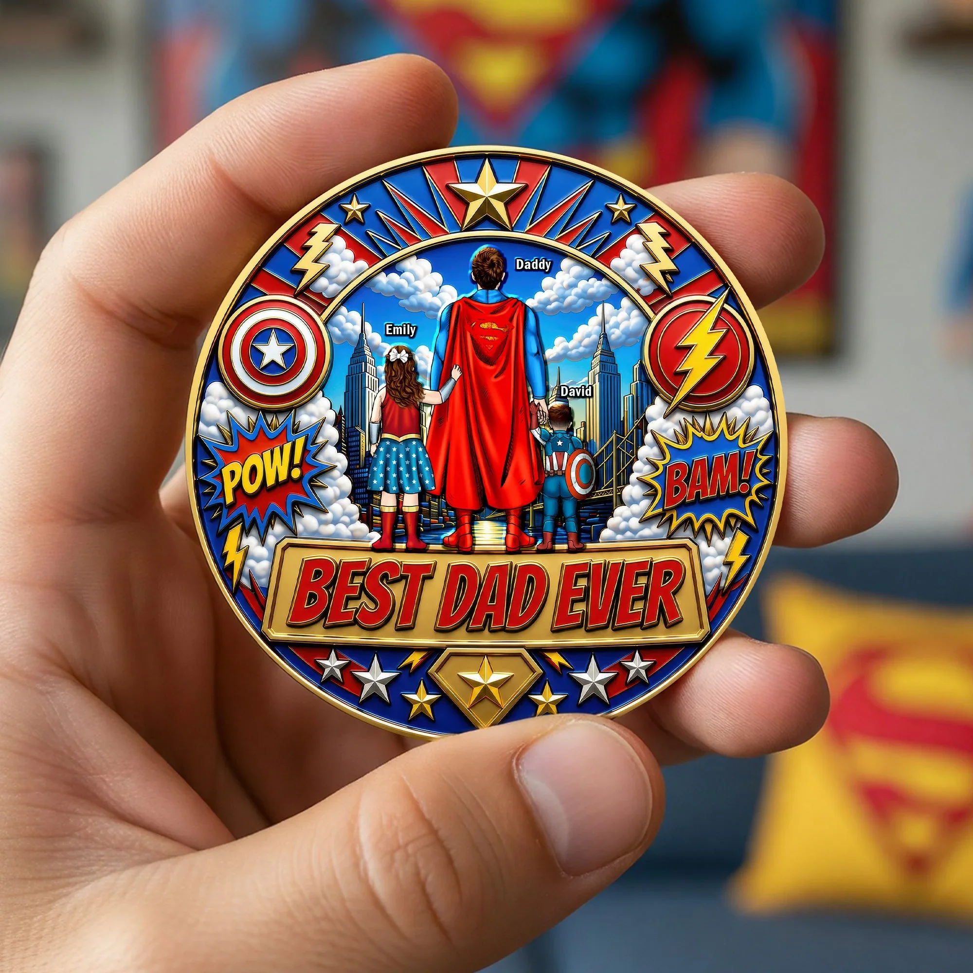 MRVL Best Dad Ever - Personalized Commemorative Coin - Gift For Dad, Father's Day - Image 2