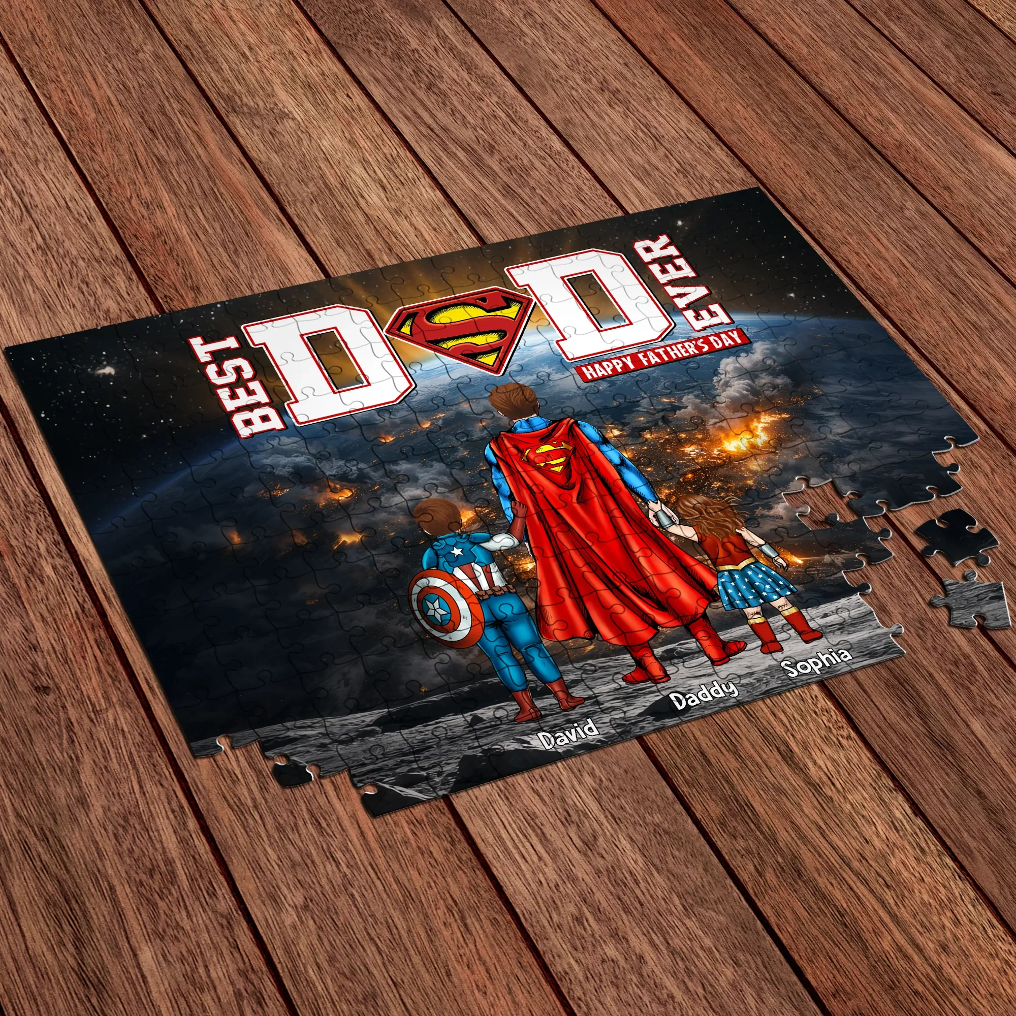 MRVL Best Dad Ever Universe - Personalized Puzzle - Gift For Dad - Image 7