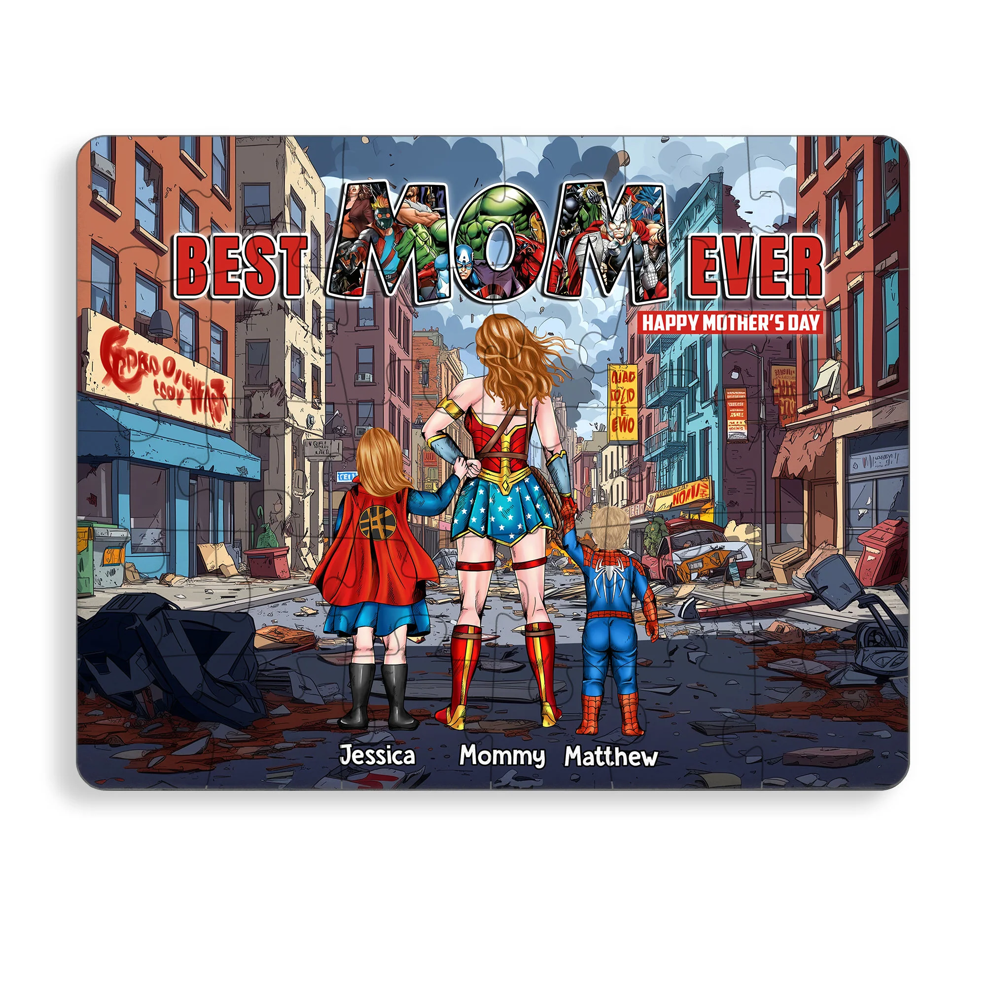 MRVL Best Mom Ever Super Hero - Personalized Puzzle - Gift For Mom - Image 4