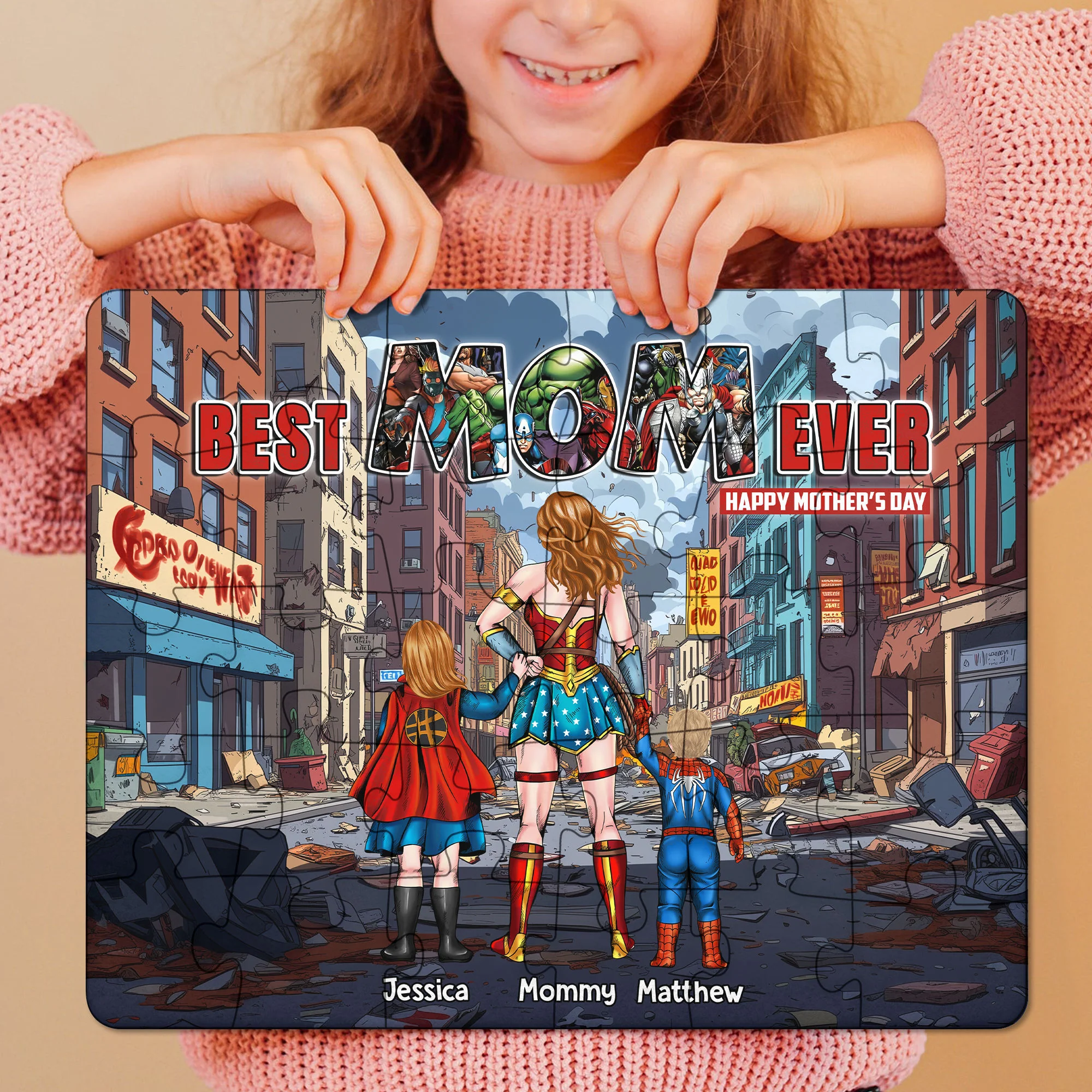 MRVL Best Mom Ever Super Hero - Personalized Puzzle - Gift For Mom - Image 7