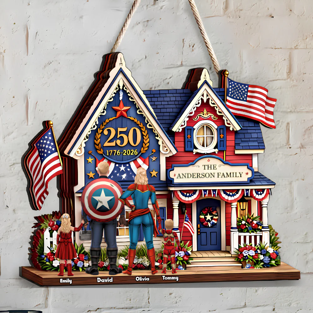 MRVL Celebrate 250 Years Of America - Personalized Wood Sign - Patriotic Gift For Family - Image 2