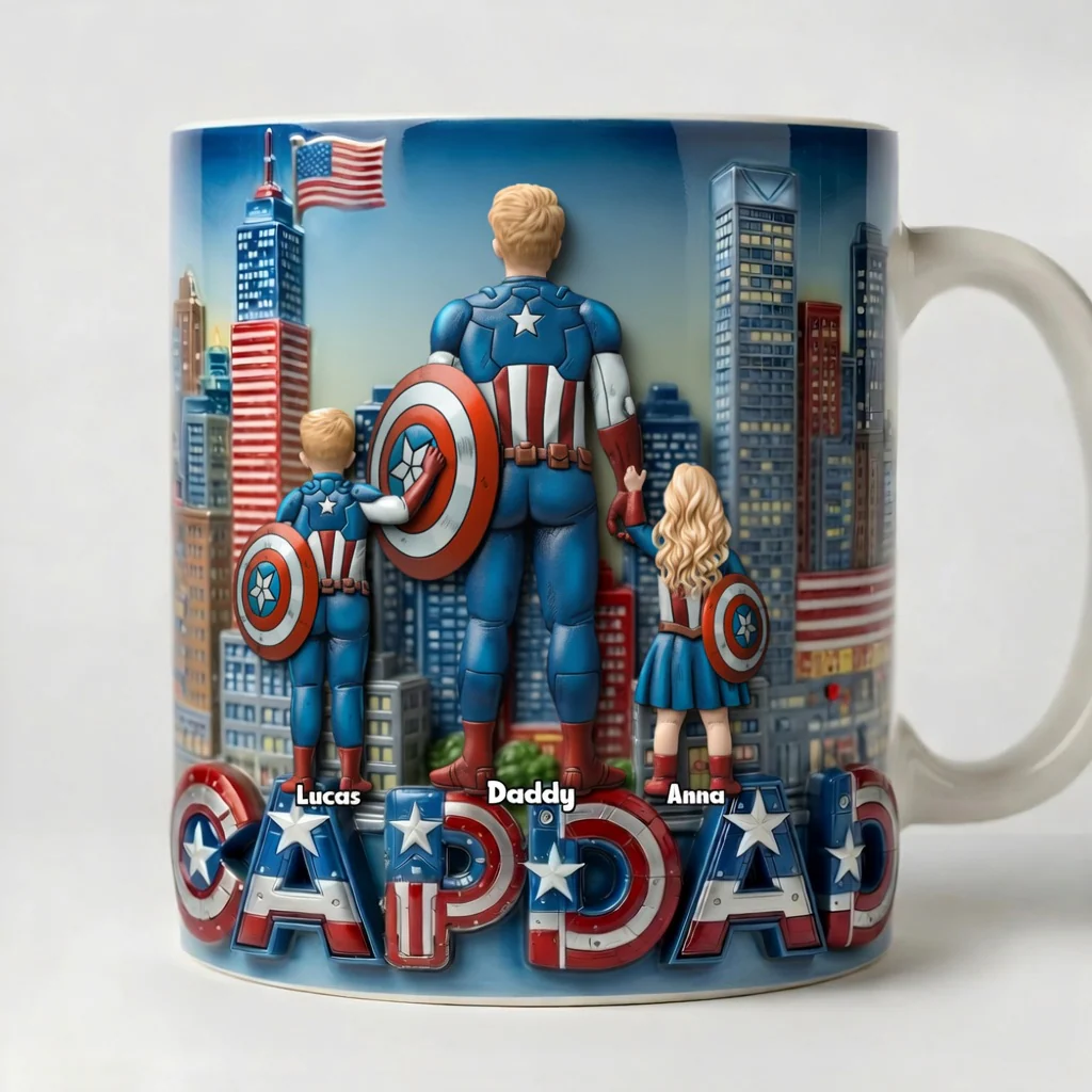 MRVL Shadow Hero Dad - Personalized White Mug - Gift For Dad - Image 4