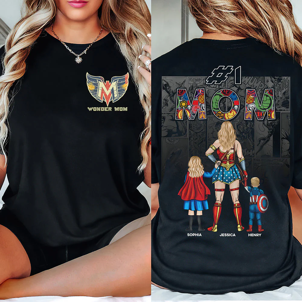 MRVL Super Hero Wonder Mom - Personalized Shirt 2 Side - Gift For Mom