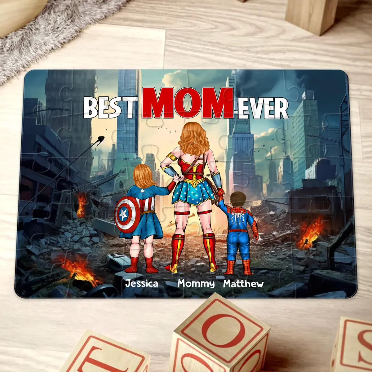 MRVL Superhero Best Mom Ever - Personalized Puzzle - Gift For Mom - Image 2