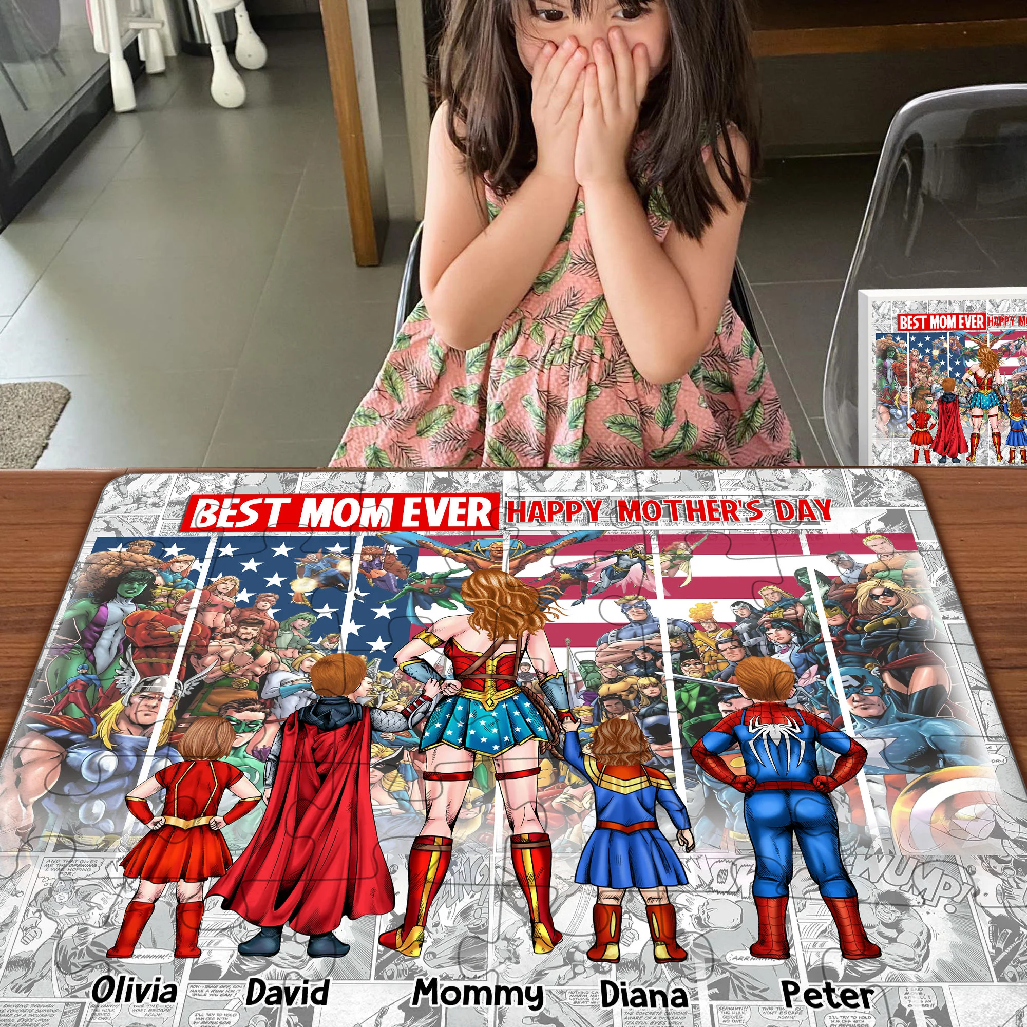 MRVL SuperMom With Kids - Personalized Puzzle - Gift For Mom - Image 7