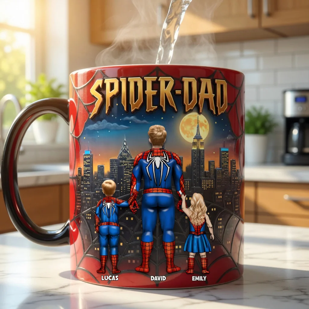 MRVL The Arachnid Reveal Heat Spider Dad - Personalized Mug - Gift For Dad - Image 2