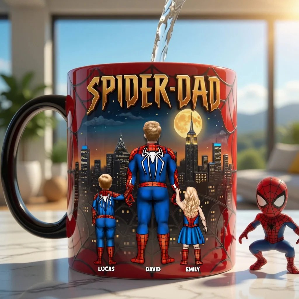MRVL The Arachnid Reveal Heat Spider Dad - Personalized Mug - Gift For Dad - Image 3