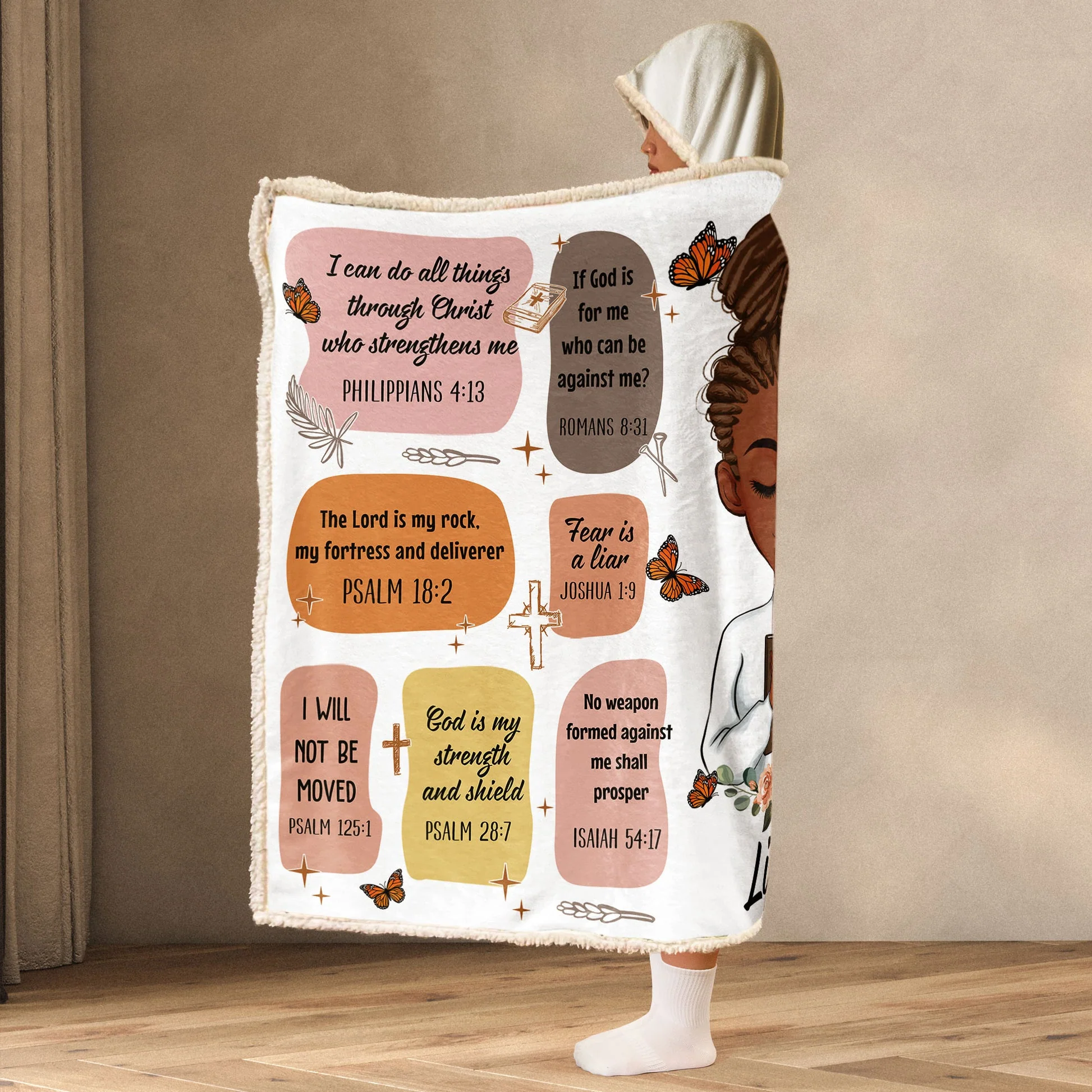 My Christian Bible Verse - Personalized Wearable Blanket Hoodie - Gifts For Daughter, Women | CLGOD05 HD95 - Image 3