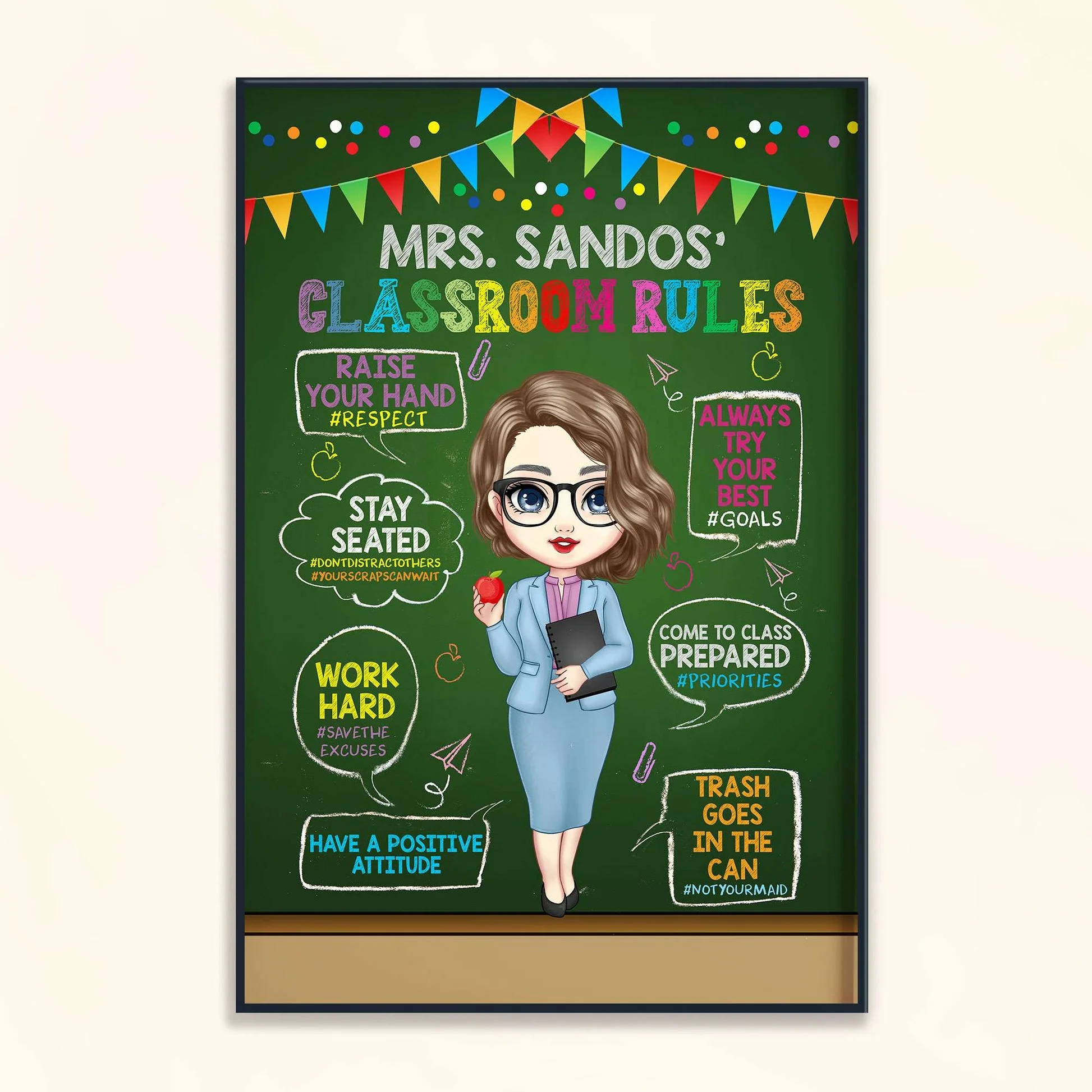 My Classroom Rules - Personalized Poster/Wrapped Canvas, Gift For Teacher, Classroom Decor | CLTC01