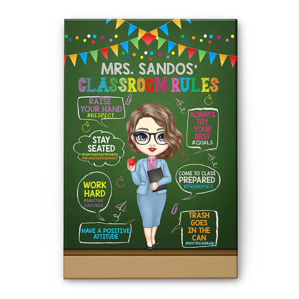My Classroom Rules - Personalized Poster/Wrapped Canvas, Gift For Teacher, Classroom Decor | CLTC01 - Image 2