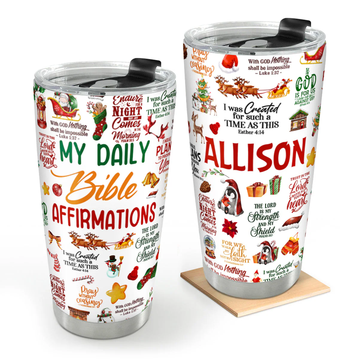 My Daily Bible Affirmations Personalized Stainless Steel Tumbler HL128