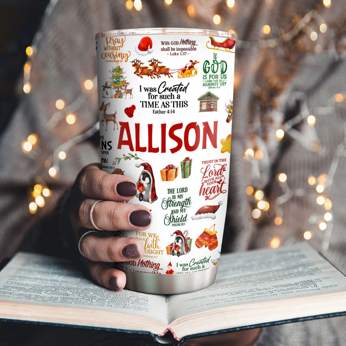My Daily Bible Affirmations Personalized Stainless Steel Tumbler HL128 - Image 3