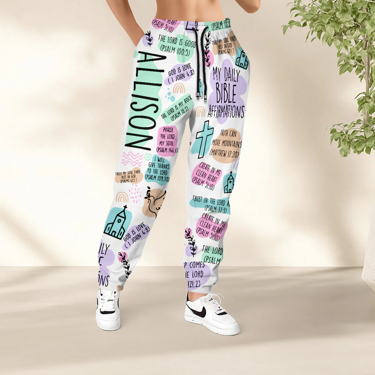 My Daily Bible Affirmations - Personalized Sweatpants TD118 - Image 3