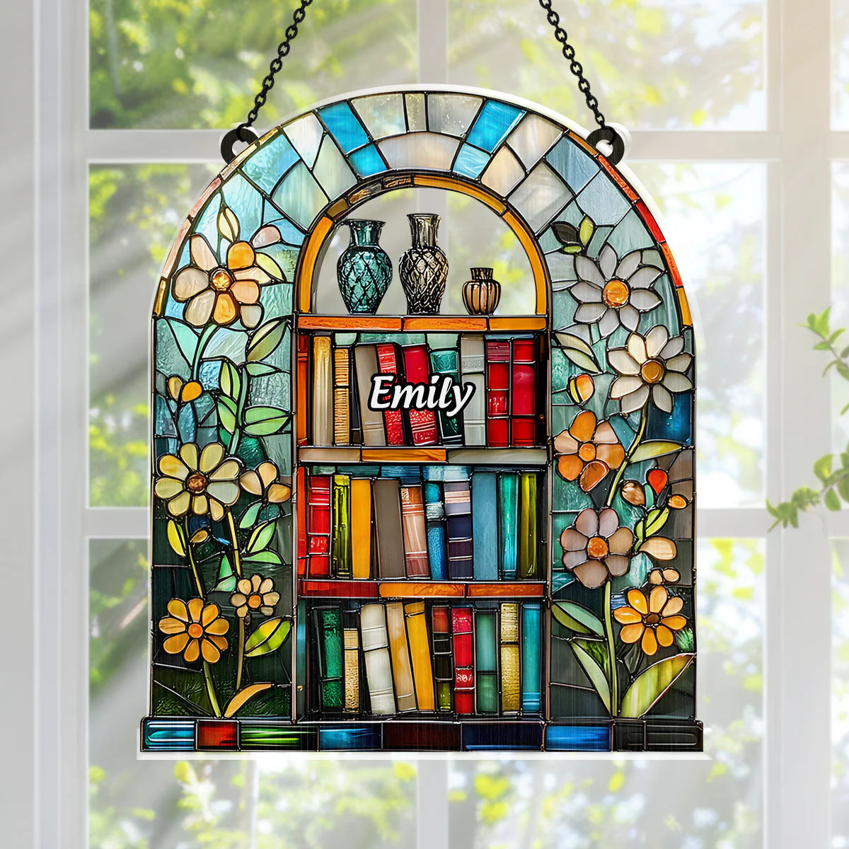 My Dream Bookshelf - Personalized Window Hanging Suncatcher - Image 2