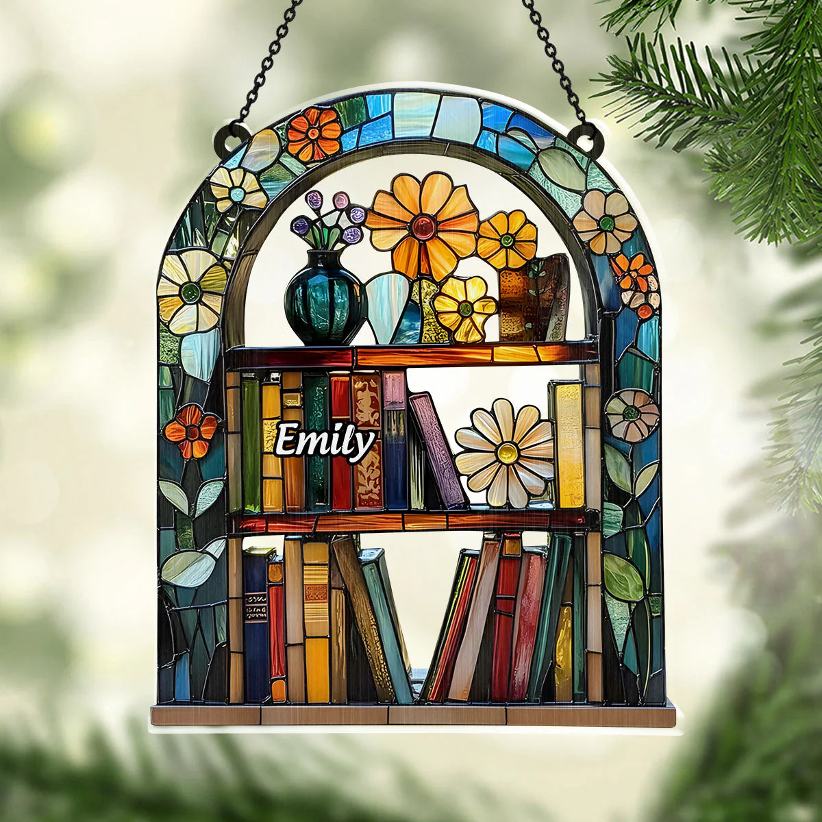 My Dream Bookshelf - Personalized Window Hanging Suncatcher - Image 3
