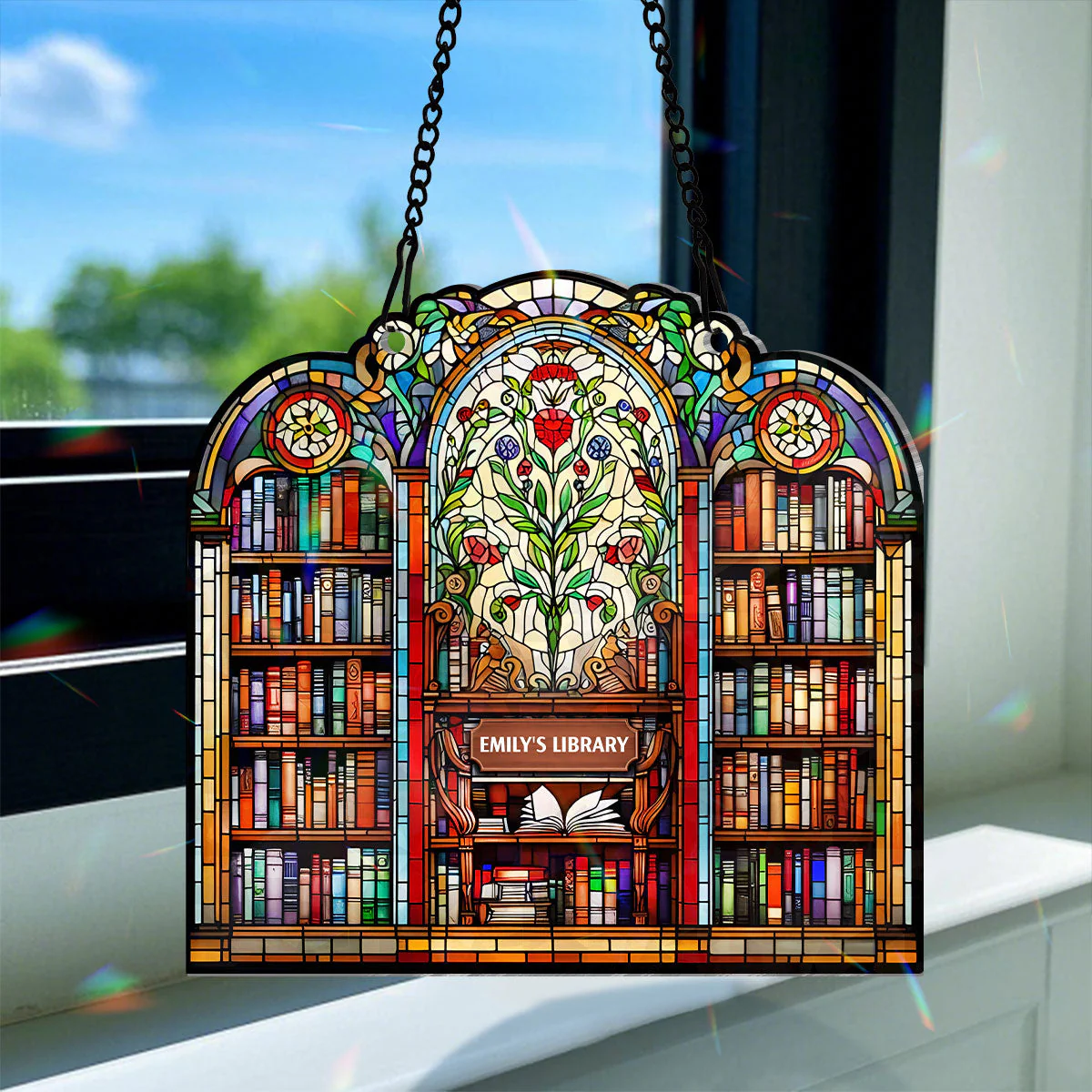My Dream Library - Personalized Window Hanging Suncatcher - Image 5