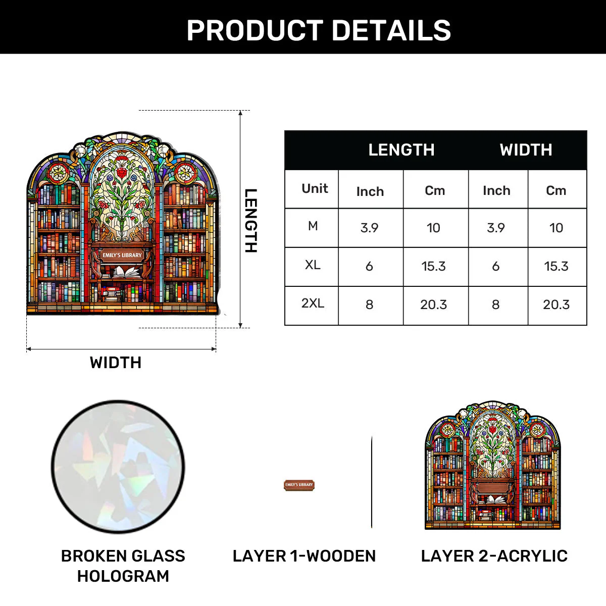 My Dream Library - Personalized Window Hanging Suncatcher - Image 6