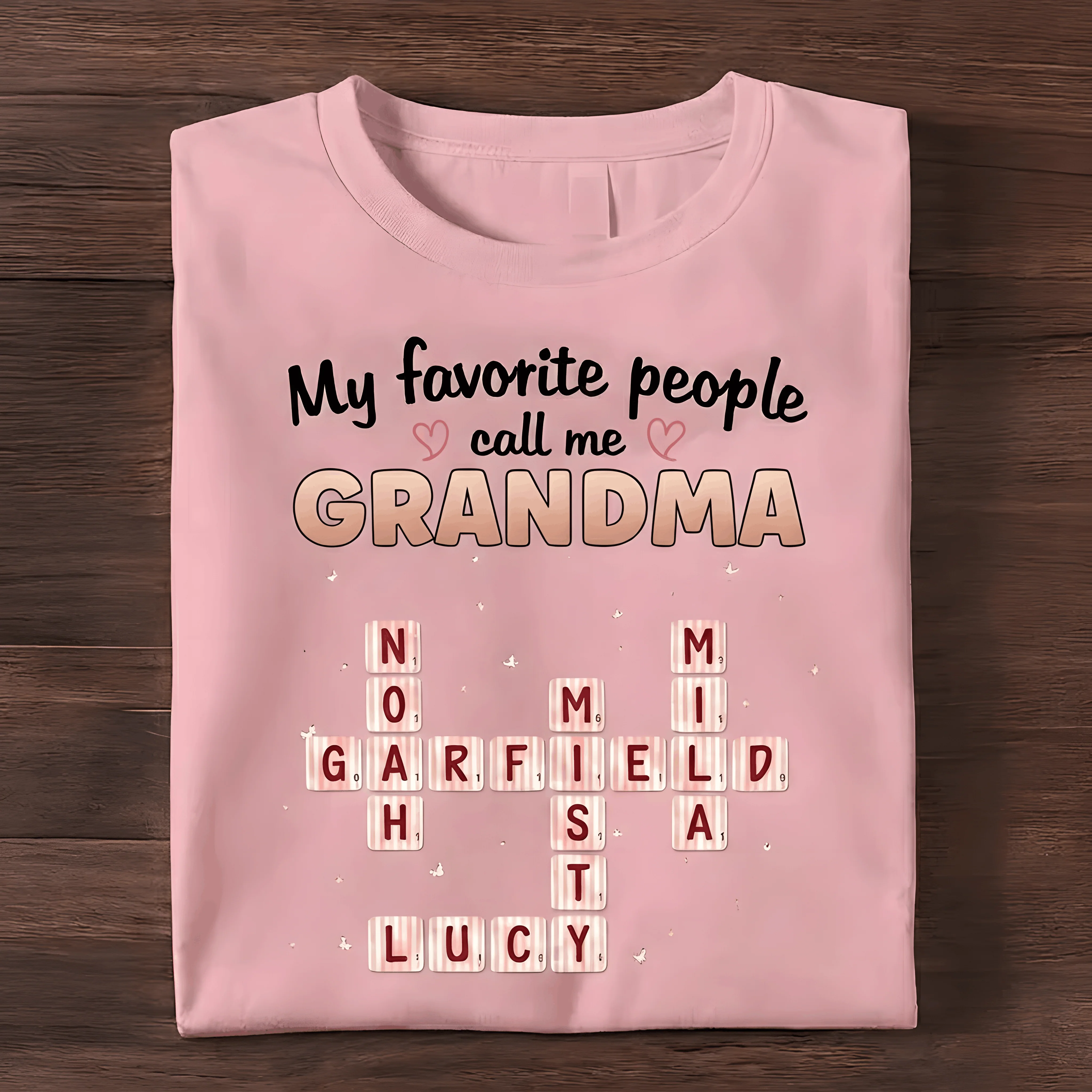My Favorite People Call Me Grandma Crossword Puzzle Art - Personalized Shirt - Gift For Grandma HN02 - Image 3