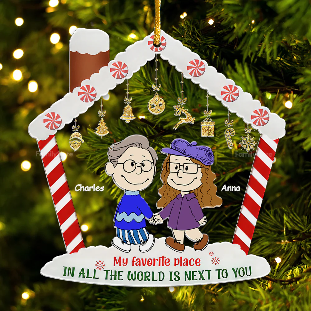 My Favorite Place In All The World Is Next To You Peanut - Personalized Acrylic Ornament - Gift For Couple, Husband Wife CL43 NH96 - Image 5