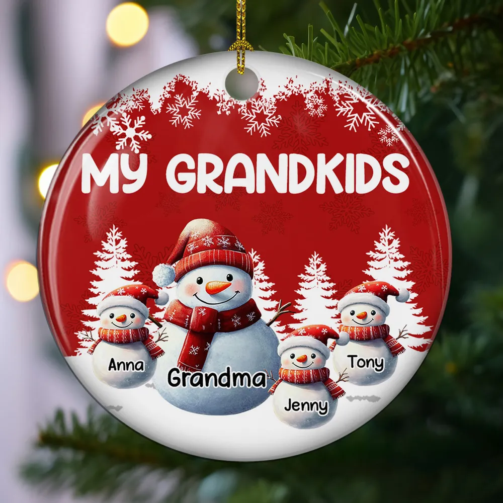 My Grandkids Call Me Grandma - Personalized Ceramic Ornament - Christmas Gift For Family, Grandma HH01 - Image 2