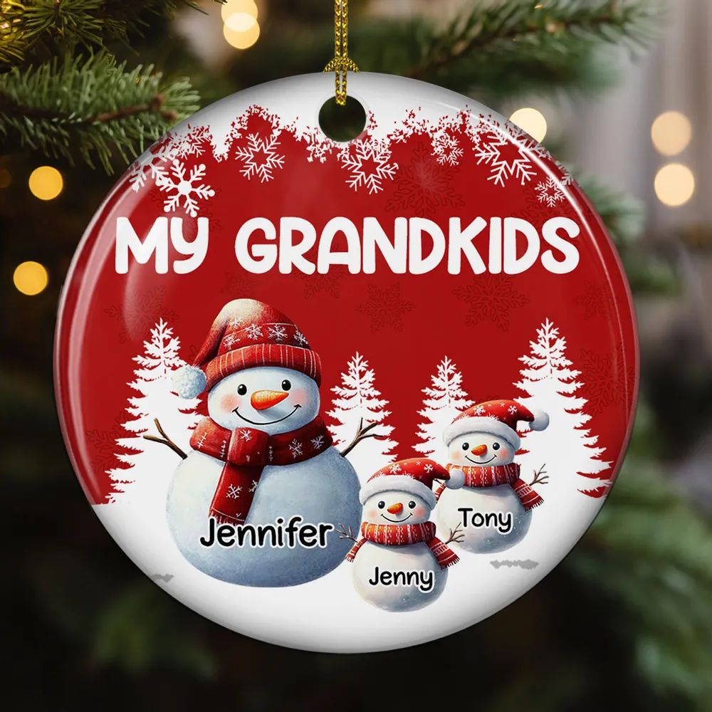 My Grandkids Call Me Grandma - Personalized Ceramic Ornament - Christmas Gift For Family, Grandma HH01 - Image 3