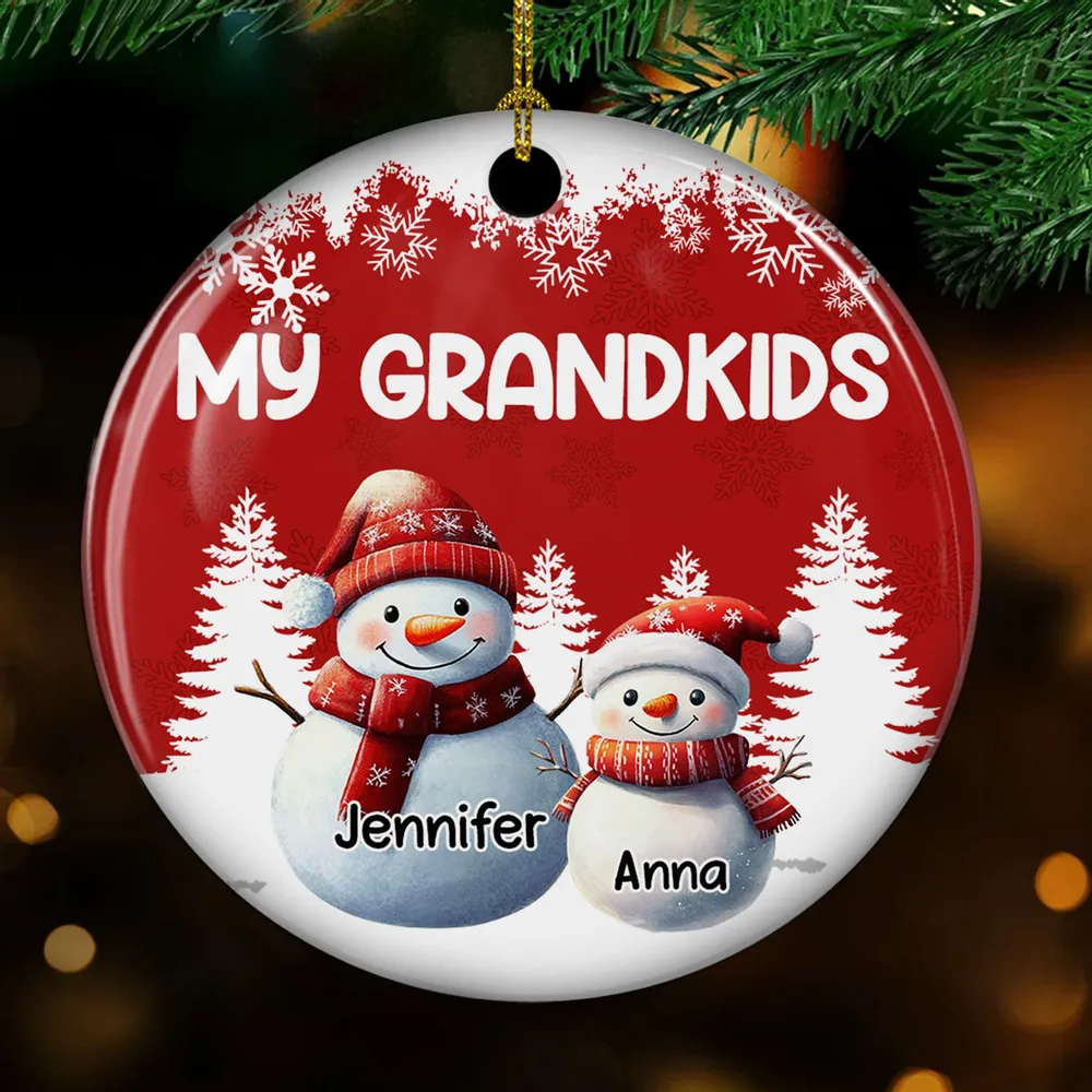 My Grandkids Call Me Grandma - Personalized Ceramic Ornament - Christmas Gift For Family, Grandma HH01 - Image 4