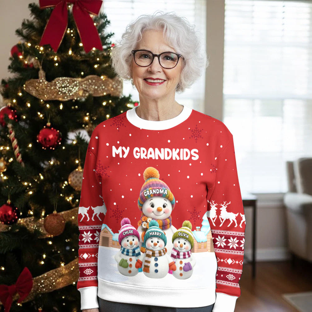 My Grandkids - Personalized Ugly Sweater - Christmas Gift For Family, Grandma, Grandpa HH01 - Image 3