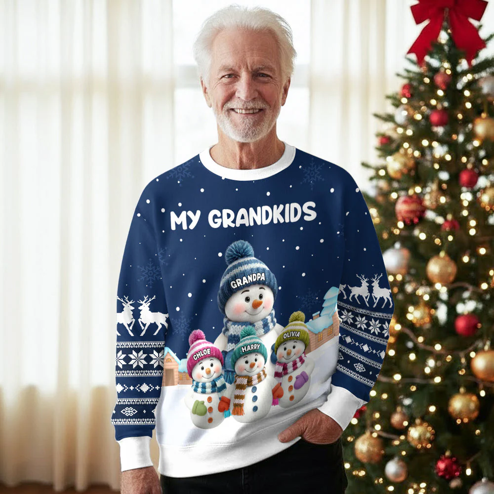 My Grandkids - Personalized Ugly Sweater - Christmas Gift For Family, Grandma, Grandpa HH01 - Image 4
