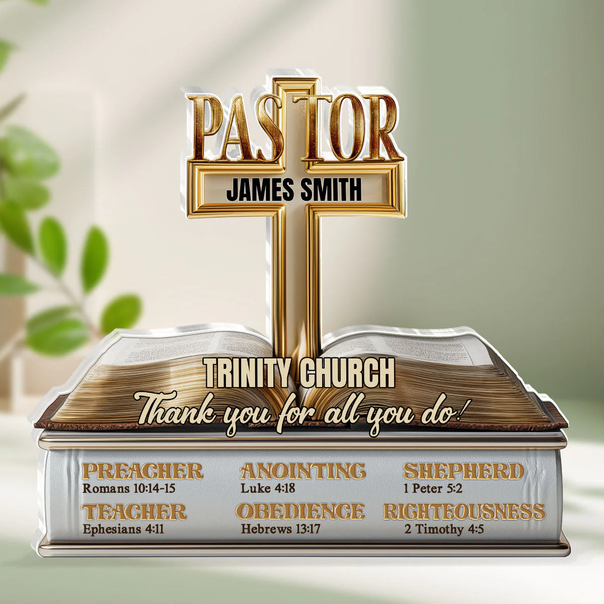 My Preacher, Teacher, & Shepherd - Personalized Acrylic Plaque TD118