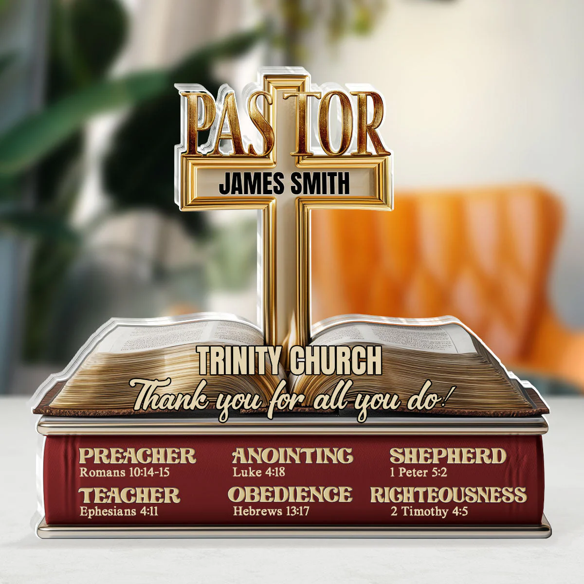 My Preacher, Teacher, & Shepherd - Personalized Acrylic Plaque TD118 - Image 2