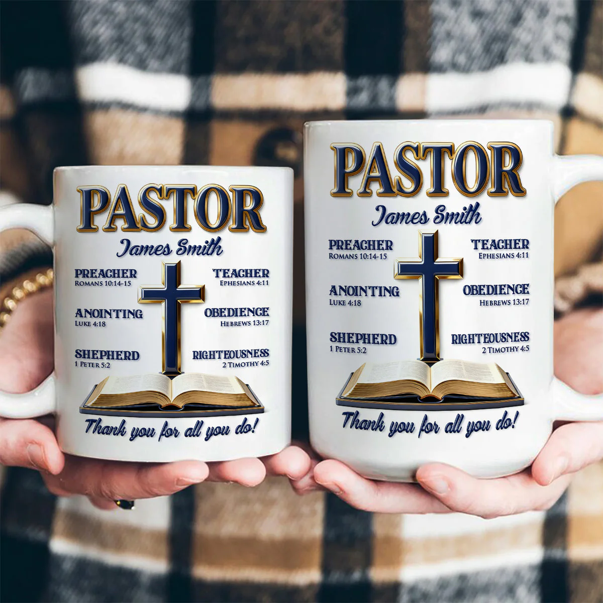 My Preacher, Teacher, & Shepherd - Personalized Ceramic Coffee Mug - Image 2