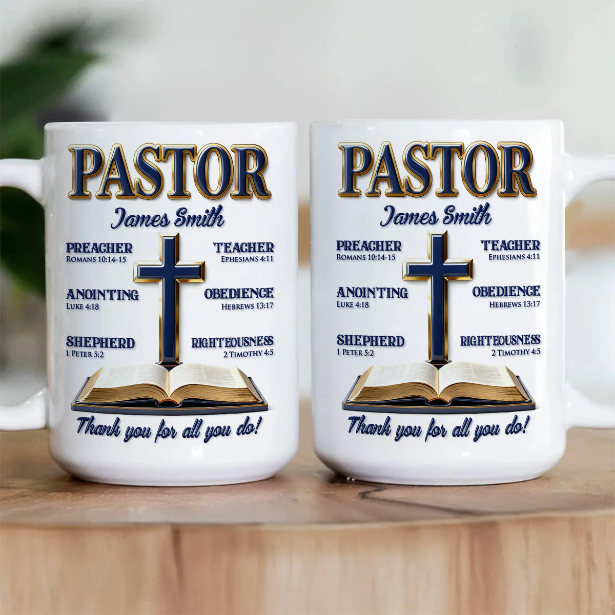 My Preacher, Teacher, & Shepherd - Personalized Ceramic Coffee Mug - Image 3
