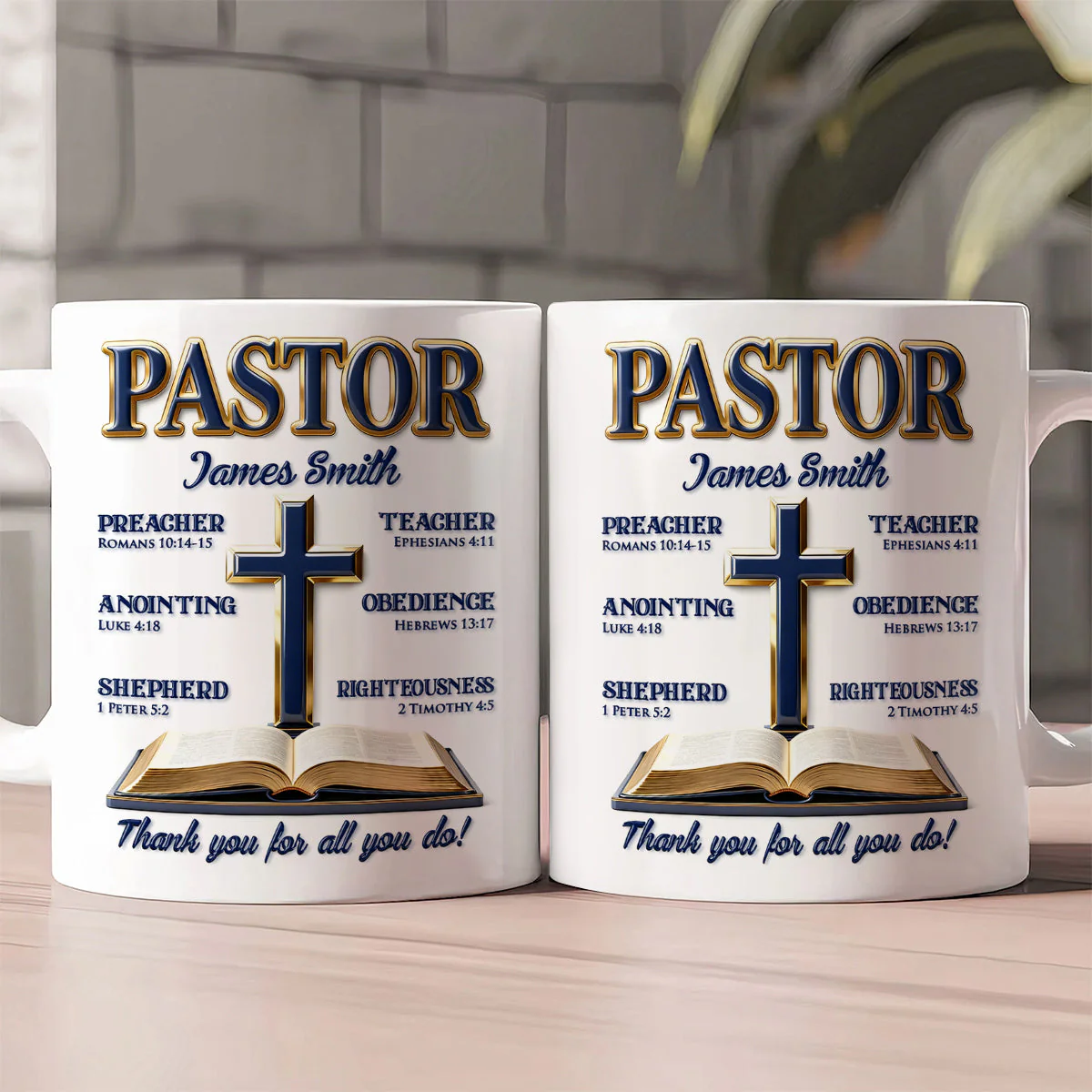 My Preacher, Teacher, & Shepherd - Personalized Ceramic Coffee Mug - Image 5