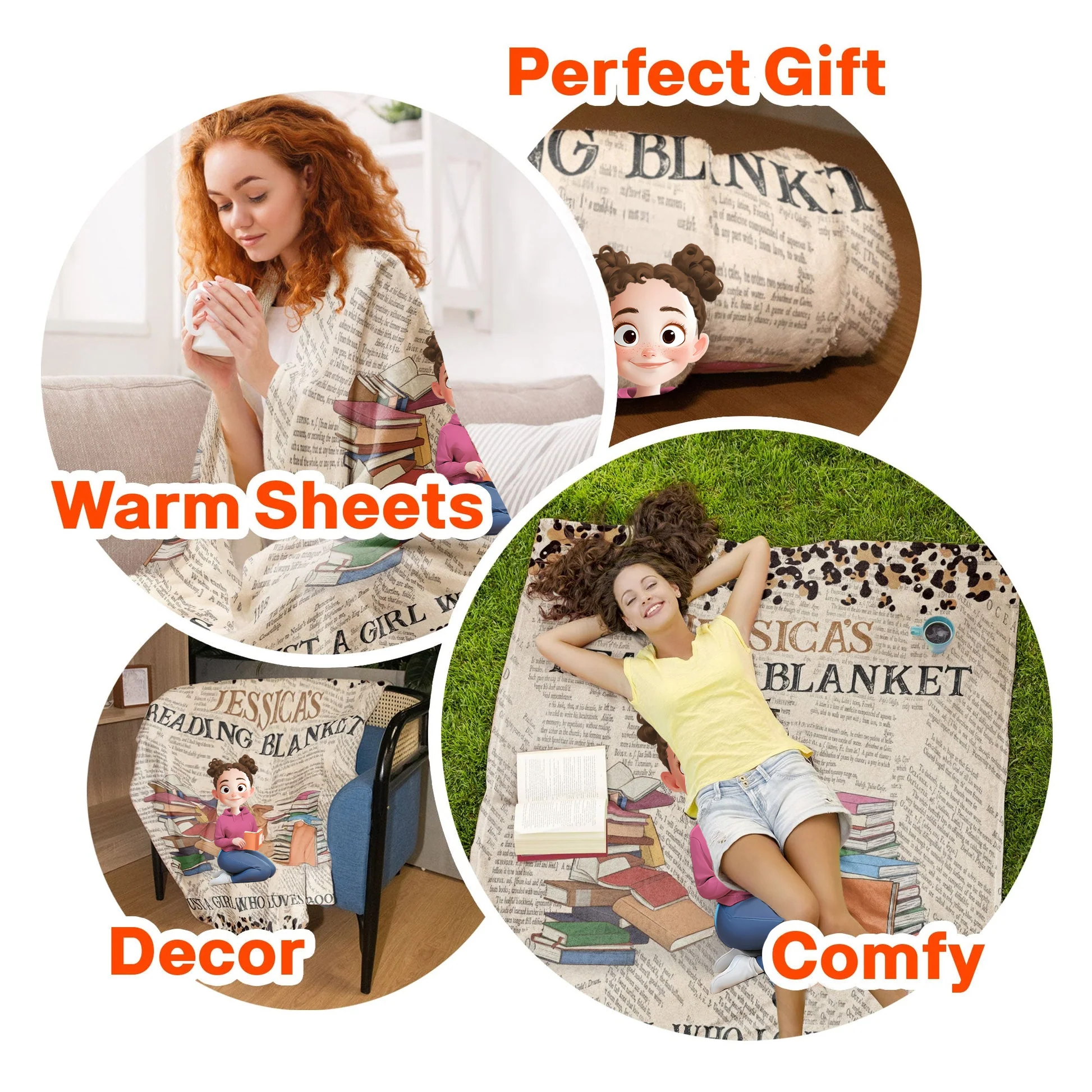 My Reading Blanket - Personalized Blanket | CLB1 - Image 4