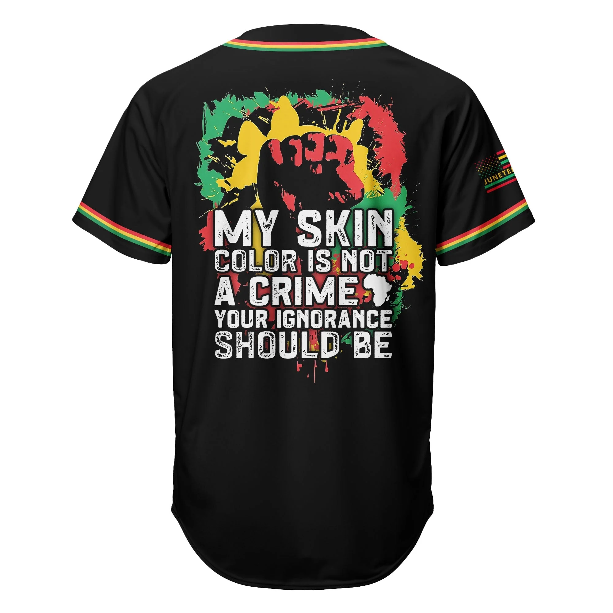 My Skin Color Is Not A Crime - African American Baseball Jersey - Gift for Black Dad, Grandpa, Husband - Image 6