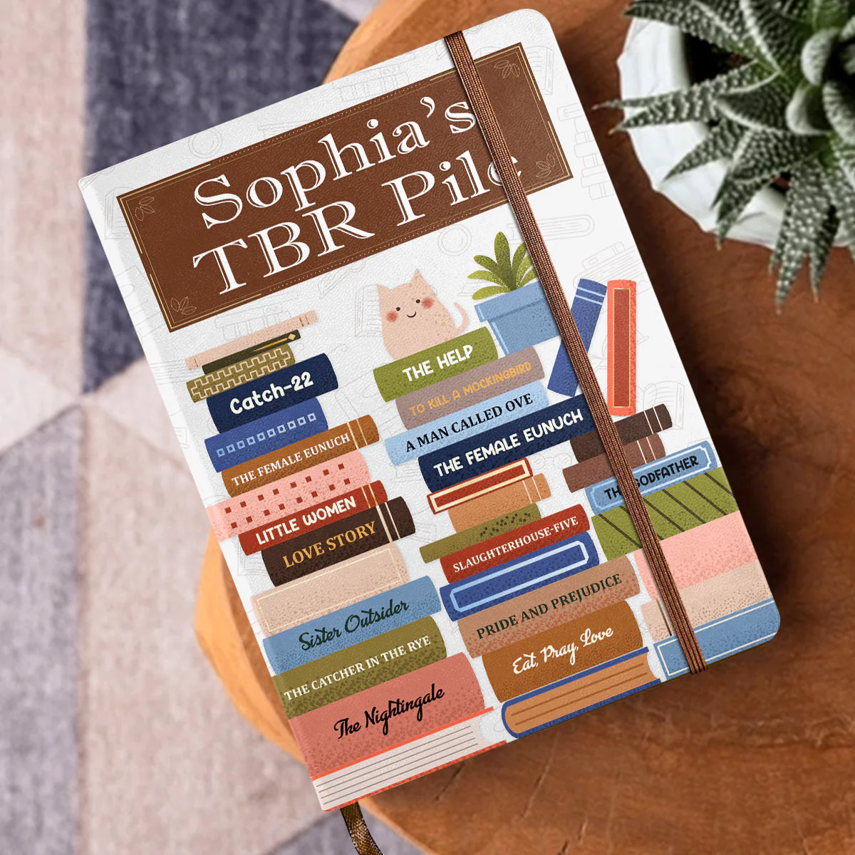 My TBR Pile - Personalized Leather Cover Notebook - Gift For Book Lover, Reader, Her HH01 - Image 3