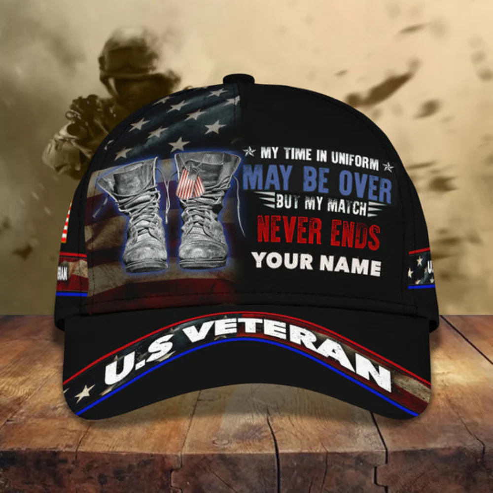 My Time in Uniform May Be Over - Personalized Classic Cap - Patriotic Gift For Veterans | HN02 - Image 5