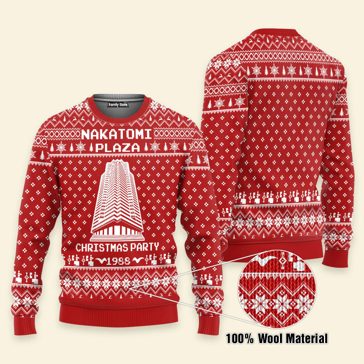Nakatomi Plaza 1988 Ugly Christmas Sweater For Men & Women - Image 3