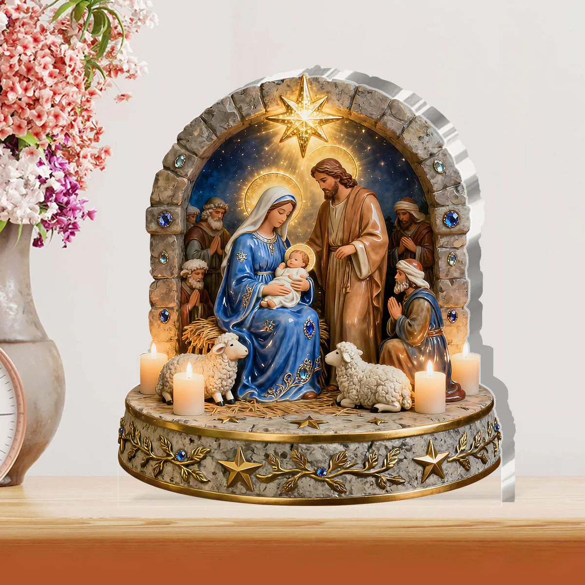 Nativity Figurine - Personalized Acrylic Plaque - Gift for Christmas, For Family HL128 - Image 2