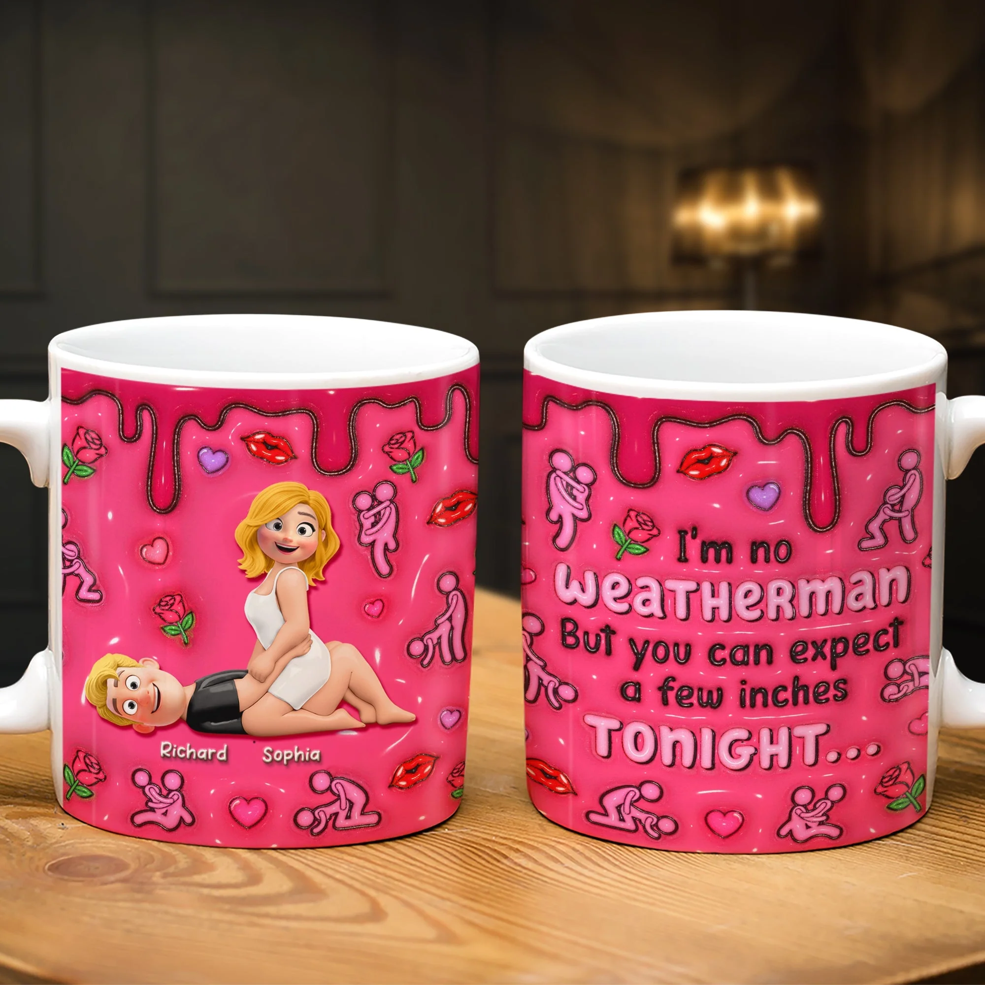 Naughty Couple You Can Expect A Few Inches Tonight - Personalized Mug - Gift For Couples | GR10 NL122 - Image 3