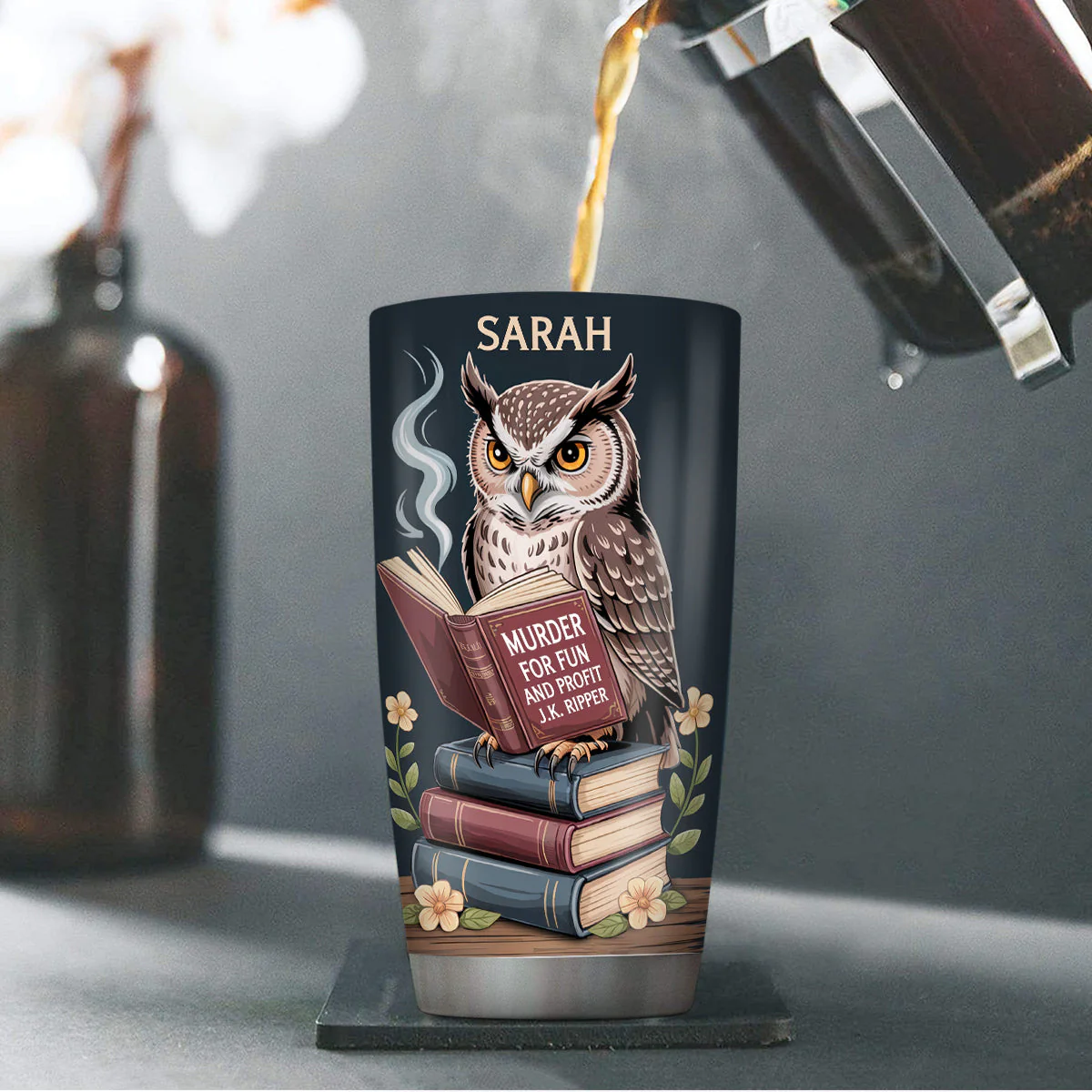 Never Underestimate An Old Lady Who Loves Reading - Personalized Stainless Steel Tumbler - Gift For Her, Book Lovers, Readers HH01 - Image 4