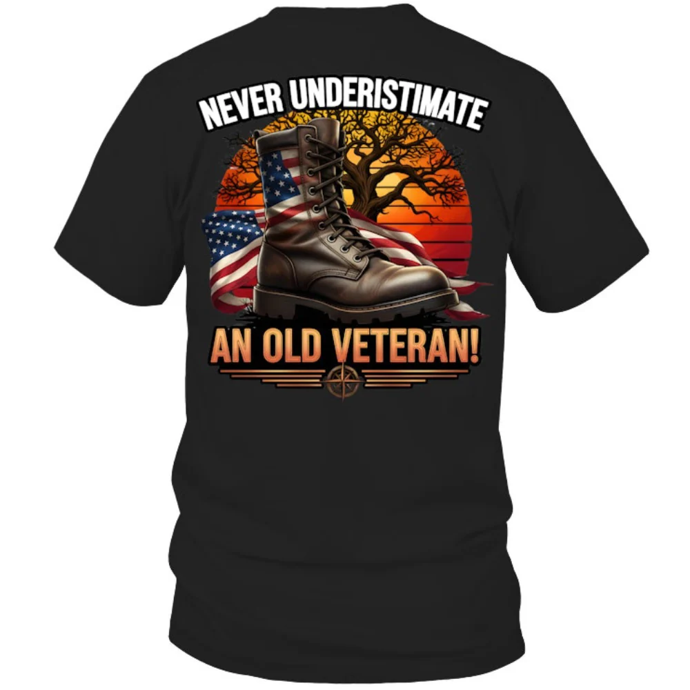 Never Underistimate An Old Veteran Shirt - Gift For Patriotic, Veteran | HN02