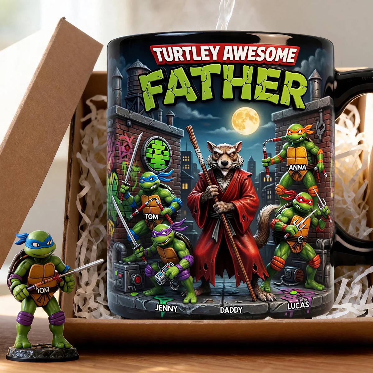 Ninja Turtle Awesome Father - Personalized Coffee Mug - Gift For Father's Day - Image 3